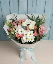 Букет цветов из:  Розы, Лизиантусы и Хризантемы #REPLACE_PRED# Стародеревянковской