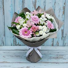 Букет цветов из:  Герберы, Альстромерии и Хризантемы #REPLACE_PRED# Стародеревянковской