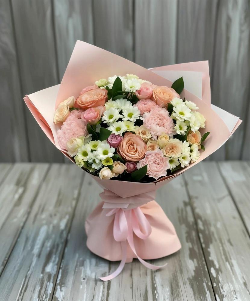 Букет цветов из: Гвоздики, Розы и Хризантемы в Стародеревянковской