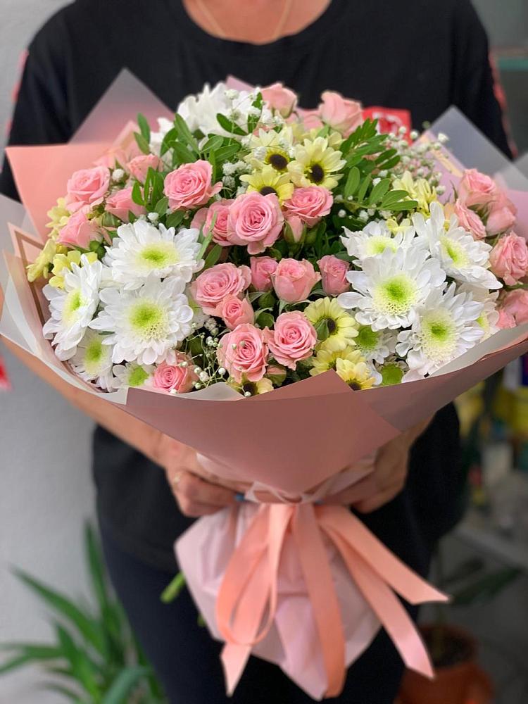 Букет цветов из: Розы и Хризантемы в Стародеревянковской