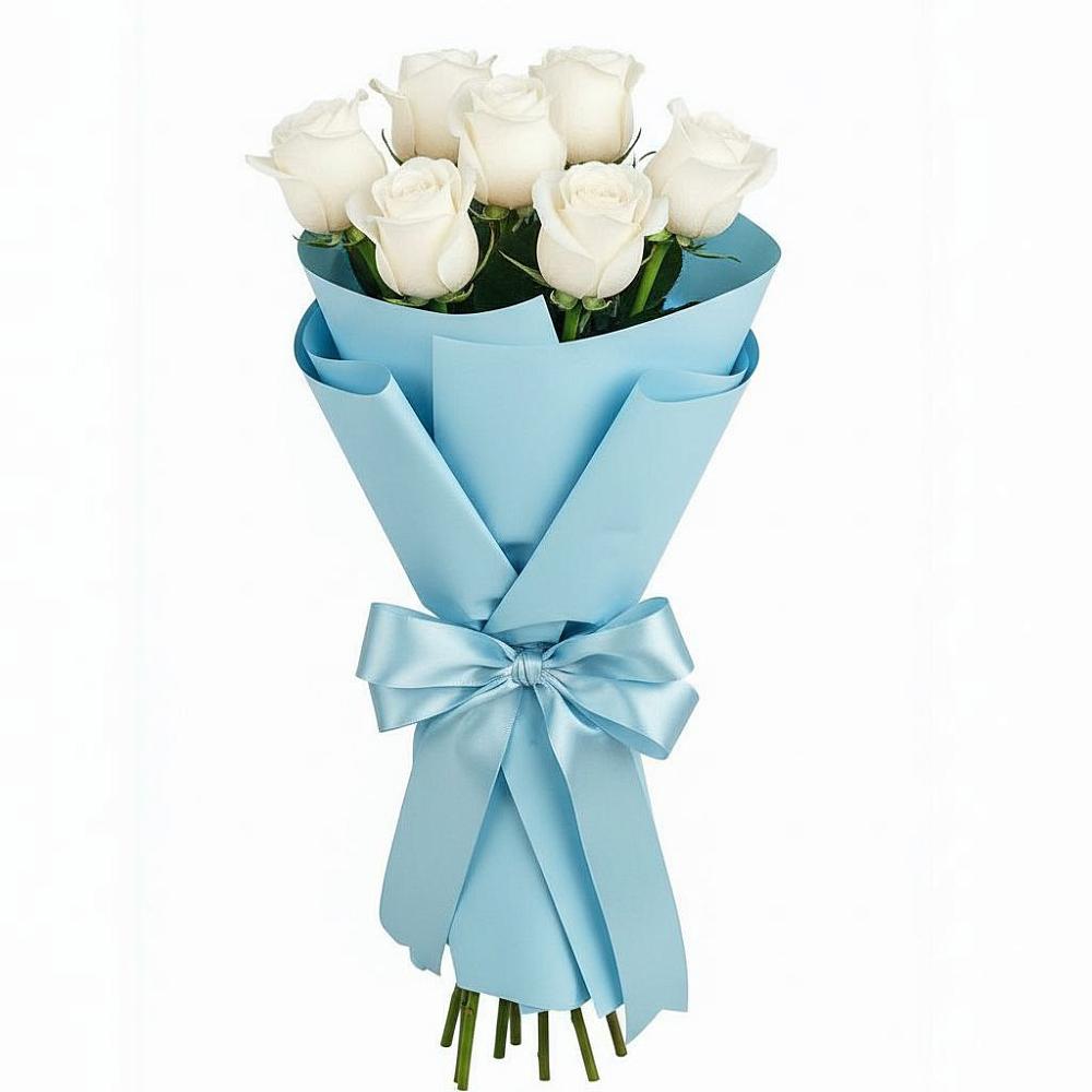 Букет 7 белых роз Проуд в Стародеревянковской