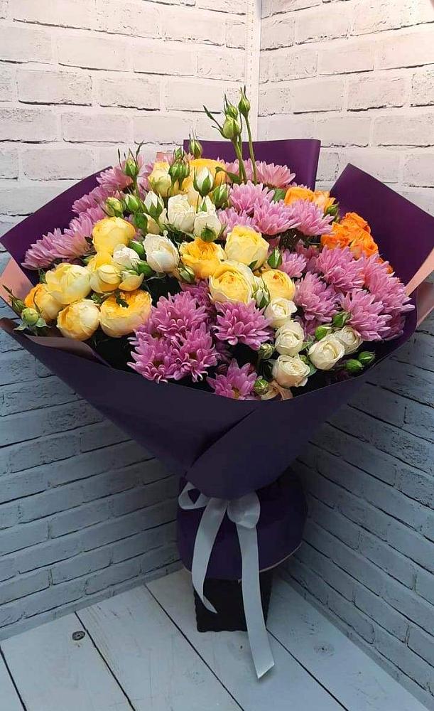 Букет цветов из: Хризантемы и Розы в Стародеревянковской