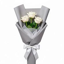Букет 3 белые розы #REPLACE_PRED# Стародеревянковской