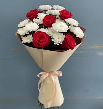 Букет цветов из:  Розы и Хризантемы #REPLACE_PRED# Стародеревянковской
