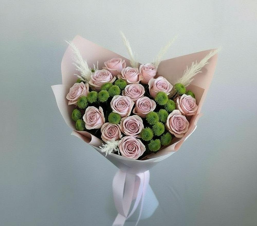 Букет цветов из: Розы и Хризантемы в Стародеревянковской