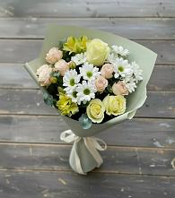 Букет цветов из:  Альстромерии, Розы и Хризантемы в Стародеревянковской