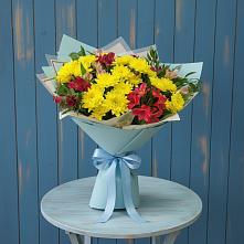 Букет цветов из:  Альстромерии и Хризантемы в Стародеревянковской