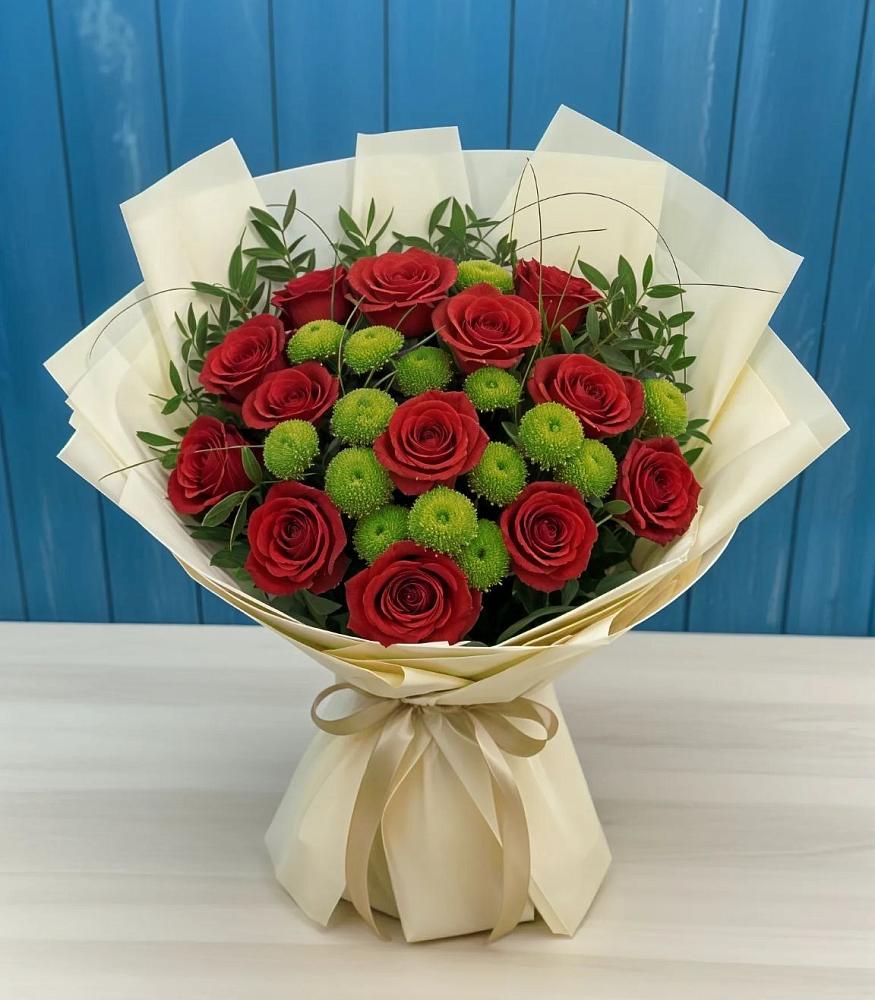 Букет цветов из: Розы и Хризантемы в Стародеревянковской